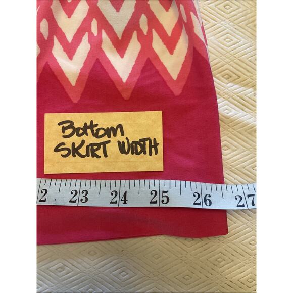 Jessica Howard XXL Hot Pink Orange Chevron Colored Summer Poly Spandex Dress EUC - Picture 10 of 12